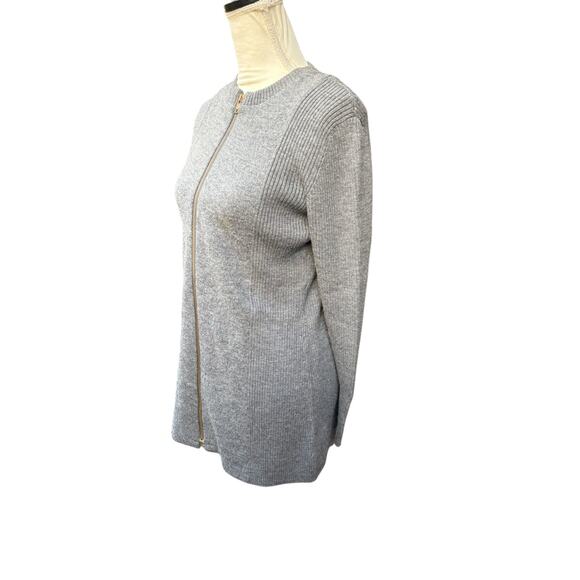 J. McLaughlin 100% Merino Wool Long Full Zip Ribbed Accent Cardigan Sweater - S - Picture 7 of 10